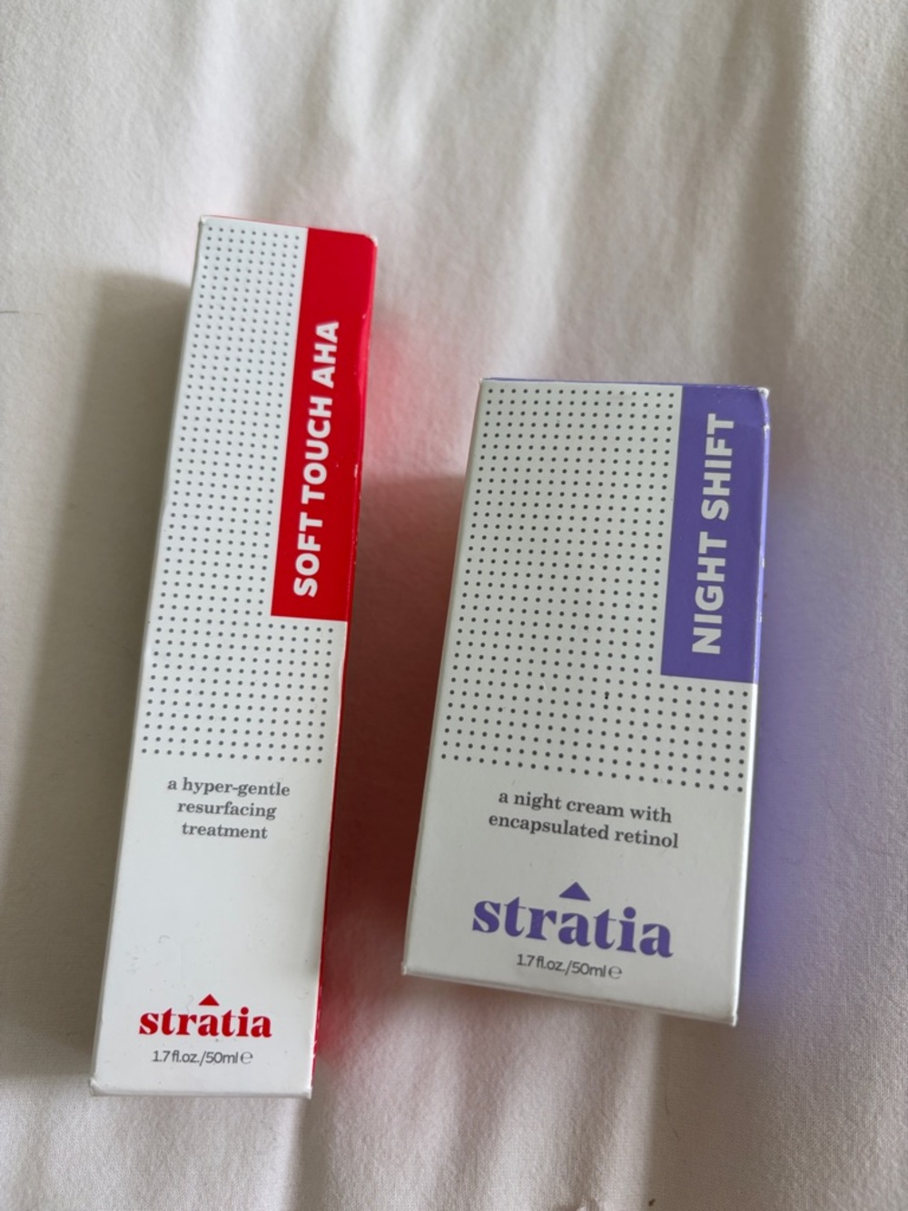 Stratia Soft Touch AHA Resurfacing treatment & Night shift retinol